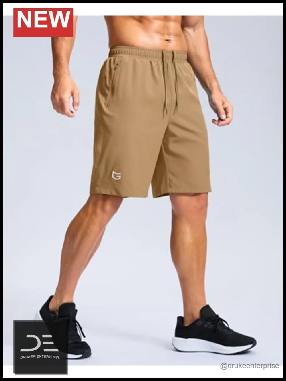 Men's Athletic Running Shorts Quick Dry Breathable with Zipper Pockets